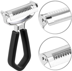 Pearl, Pearl 2in1-Edelstahl-Schäler mit 2 Pendelklingen für Sparschäler & Julienne, 2in1-Edelstahl-Schäler mit 2 Pendelklingen für Sparschäler & Julienne