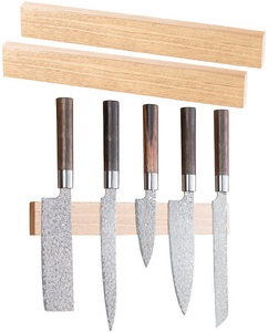 Rosenstein & Söhne, Rosenstein & Söhne 2er-Set durchgehende Magnet-Messerleisten, echtes Eichen-Holz, 36 cm, 2er-Set durchgehende Magnet-Messerleisten, echtes Eichen-Holz, 36 cm