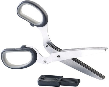 Rosenstein & Söhne, Rosenstein & Söhne Kräuterschere mit Reinigungskamm, Kräuterschere mit Reinigungskamm