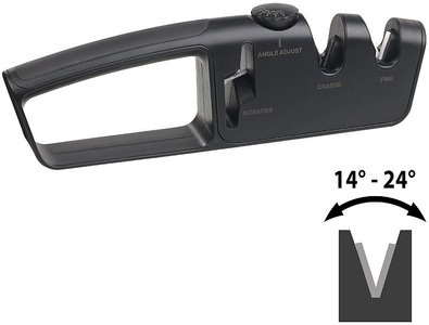 Rosenstein & Söhne, Rosenstein & Söhne Premium-Messer- & Scherenschärfer, 2-stufig, Schleifwinkel einstellbar, Diamant-Messer- & Scherenschärfer, 2-stufig, Schleifwinkel einstellbar