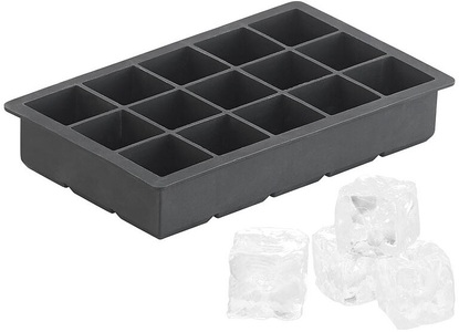 Pearl, Pearl Silikon-Eiswürfelform für 15 XL-Eiswürfel à je 3 x 3 x 3 cm, 500 ml, Silikon-Eiswürfelform für 15 kleine Eiswürfel je 3x3x3cm, 500ml