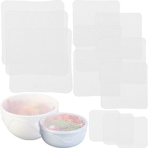 Rosenstein & Söhne, Rosenstein & Söhne 12er-Set wiederverwendbare Silikon-Frischhaltefolien, 3 Grössen, 12er-Set wiederverwendbare Silikon-Frischhaltefolien, 3 Größen