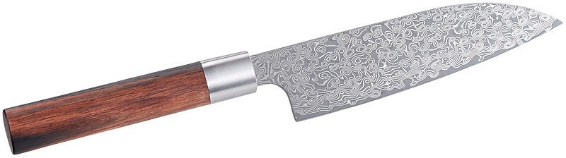 TokioKitchenWare, TokioKitchenWare Handgefertigtes Marken-Damast-Santokumesser mit 16-cm-Klinge, Handgefertigtes Marken-Damast-Santokumesser mit 16-cm-Klinge