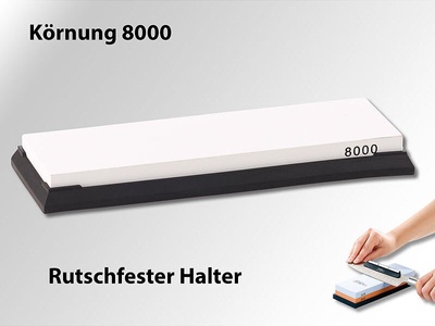 TokioKitchenWare, TokioKitchenWare Wasser-Schleifstein für Messer, mit rutschfestem Halter, Körnung 8000, Wasser-Schleifstein für Messer, mit rutschfestem Halter, Körnung 8000