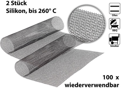 Rosenstein & Söhne, Rosenstein & Söhne 2x Profi-Silikon Dauer-Back- & Grillmatte 42x36cm, antihaft, 2x Profi-Silikon Dauer-Back- & Grillmatte 42x36cm, antihaft