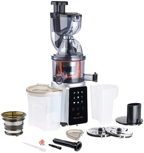 Rosenstein & Söhne, Rosenstein & Söhne 3in1-Slow-Juicer & Entsafter mit Gemüse-Reibe & Eis-Aufsatz, 200 Watt, 3in1-Slow-Juicer & Entsafter mit Gemüse-Reibe & Eis-Aufsatz, 200 Watt
