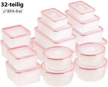 Rosenstein & Söhne, Rosenstein & Söhne 2er-Set 8 Frischhaltedosen-Set mit Clip-Deckel, BPA-frei, 2er-Set 8 Frischhaltedosen-Set mit Clip-Deckel, BPA-frei
