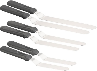 Rosenstein & Söhne, Rosenstein & Söhne 6er-Set Edelstahl-Winkelpaletten in 3 Grössen mit ergonomischen Grif, 6er-Set Edelstahl-Winkelpaletten in 3 Größen mit ergonomischen Grif