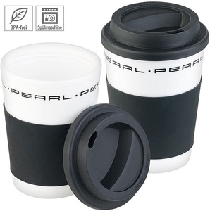 Pearl, Pearl 2er-Set Coffee-to-go-Becher mit Deckel, 350 ml, doppelwandig, BPA-f, 2er-Set Coffee-to-go-Becher mit Deckel, 350 ml, doppelwandig, BPA-f
