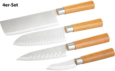 TokioKitchenWare, TokioKitchenWare 4-teiliges Küchen-Messerset Edelstahl (PEARL Edition), 4-teiliges Küchen-Messerset Edelstahl (PEARL Edition)