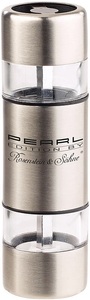 Pearl, Pearl 2in1-Mini-Salz- und Pfeffermühle aus Edelstahl mit 2 Keramikmahlwerken, 2in1-Mini-Salz- und Pfeffermühle aus Edelstahl mit 2 Keramikmahlwerken