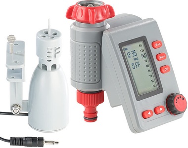 Royal Gardineer, Royal Gardineer Digitaler Bewässerungscomputer mit Magnet-Ventil und Regensensor, Digitaler Bewässerungscomputer mit Magnet-Ventil und Regensensor