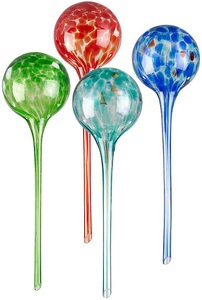 Royal Gardineer, Royal Gardineer 4er-Set Giessfrei-Bewässerungs-Kugeln aus Glas, bunt, Ø 8,5 cm, 4er-Set Gießfrei-Bewässerungs-Kugeln aus Glas, bunt, Ø 8,5 cm
