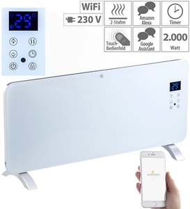 Sichler Haushaltsgeräte, Sichler Haushaltsgeräte Konvektor-Heizung mit App, für Amazon Alexa & Google Assistant, 2000 W, Konvektor-Heizung mit App, für Amazon Alexa & Google Assistant, 2000 W