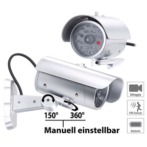 VisorTech, VisorTech Überwachungskamera-Attrappe mit Bewegungssensor und Signal-LED, Überwachungskamera-Attrappe mit Bewegungssensor und Signal-LED