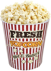 undefined, Vintage Kino-Popcorn Becher spülmaschinenfest 18 cm, Popcorn Eimer 18cm x 18cm Fresh Popcorn