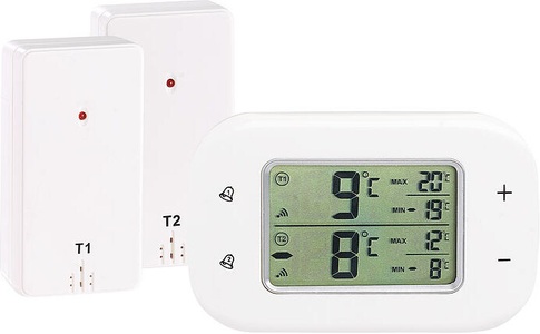 Rosenstein & Söhne, Rosenstein & Söhne Digitales Kühl- & Gefrierschrank-Thermometer, 2 Funk-Sensoren, weiss, Digitales Kühl- & Gefrierschrank-Thermometer, 2 Funk-Sensoren, weiss