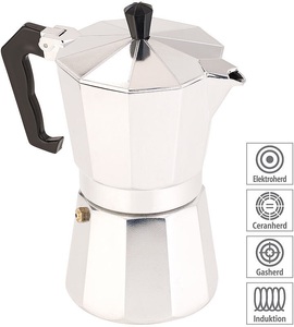 Cucina di Modena, Cucina di Modena Espressokocher für 6 Tassen, für Induktions-Herde geeignet, 300 ml, Espressokocher für 6 Tassen, für Induktions-Herde geeignet, 300 ml