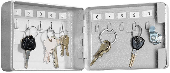 Xcase, Xcase Mini-Stahl-Schlüsselschrank für 10 Schlüssel, mit Sicherheitsschloss, Mini-Stahl-Schlüsselschrank für 10 Schlüssel, mit Sicherheitsschloss
