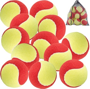 Speeron, Speeron 12er-Set Tennisbälle, 77 mm für Jugend & Beginner, gelb-rot, Tragenetz, 12er-Set Tennisbälle, 77 mm für Jugend & Beginner, gelb-rot, Tragenetz