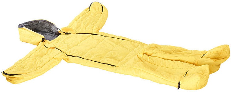 Semptec, Semptec Urban Survival Technology Kinderschlafsack mit Armen und Beinen, Grösse S, 150 cm, gelb