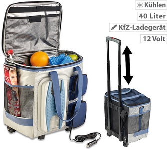 Xcase, Xcase Thermoelektrische Kühltasche mit Trolley-Funktion, 40 Liter, 12 Volt, Thermoelektrische Kühltasche mit Trolley-Funktion, 40 Liter, 12 Volt