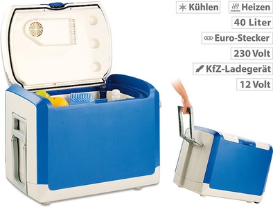Xcase, Xcase Thermoelektrische Kühlbox und Wärmebox, 12 V / 230 V, 40 l, Thermoelektrische Kühlbox und Wärmebox, 12 V / 230 V, 40 l