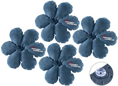 newgen medicals, newgen medicals 4 aufblasbare Reisekissen in Blumenform mit integriertem Saugnapf, 4 aufblasbare Reisekissen in Blumenform mit integriertem Saugnapf