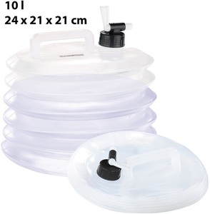 Semptec, Semptec Urban Survival Technology Faltbarer Wasserkanister mit Zapfhahn, 10 l, rund, lebensmittelecht, Faltbarer Wasserkanister mit Zapfhahn, 10 l, rund, lebensmittelecht