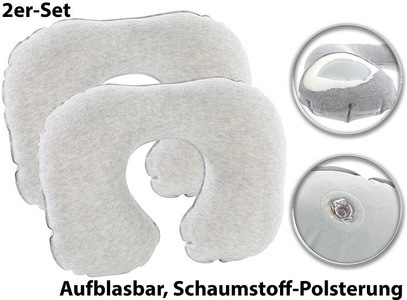 Pearl, Pearl Aufblasbare Nackenhörnchen mit Schaumstoff-Polsterung, 2er-Set, Aufblasbare Nackenhörnchen mit Schaumstoff-Polsterung, 2er-Set