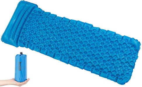 Semptec, Semptec Urban Survival Technology Outdoor-Luftmatratze mit integriertem Kopfkissen, aufblasbar, blau, Outdoor-Luftmatratze mit integriertem Kopfkissen, aufblasbar, blau