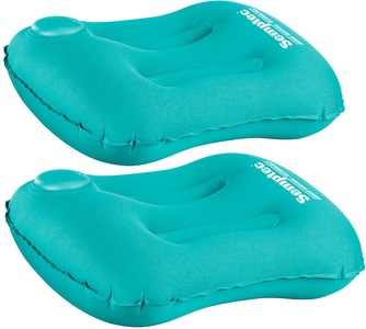Semptec, Semptec Urban Survival Technology 2er-Set aufblasbares Camping-Kissen mit eingebauter Handpumpe, blau, 2er-Set aufblasbares Camping-Kissen mit eingebauter Handpumpe, blau