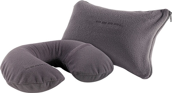 Pearl, Pearl Aufblasbares Nackenhörnchen und Nackenkissen mit Fleece-Bezug, Aufblasbares Nackenhörnchen und Nackenkissen mit Fleece-Bezug
