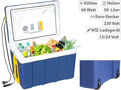 Xcase, Xcase Thermoelektrische XXL-Trolley-Kühl- & Wärmebox, 12/24 & 230V, 50 Liter, Thermoelektrische XXL-Trolley-Kühl- & Wärmebox, 12/24 & 230V, 50 Liter