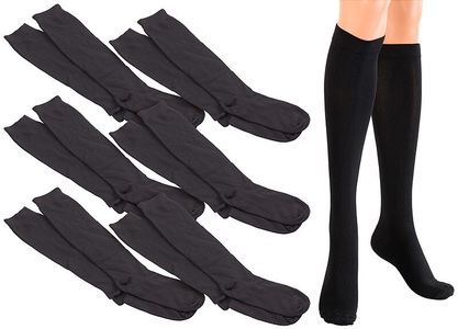 Pearl, Pearl 6 Paar Reise-Kniestrümpfe mit Stützfunktion, schwarz, Grösse M, 6 Paar Reise-Kniestrümpfe mit Stützfunktion, schwarz, Größe M