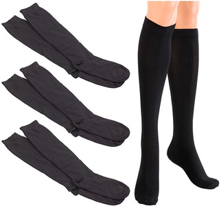Pearl, Pearl 3 Paar Reise-Kniestrümpfe mit Stützfunktion, schwarz, Grösse S, 3 Paar Reise-Kniestrümpfe mit Stützfunktion, schwarz, Größe S