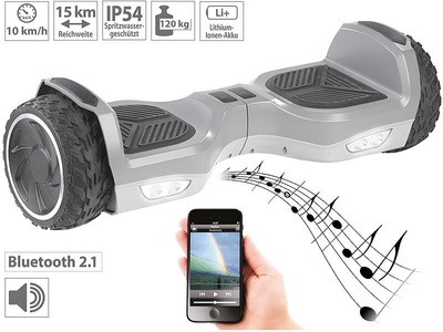 Speeron, Speeron Elektro-Scooter mit 7"-Rädern, Lautsprecher, 600 Watt, Bluetooth, Elektro-Scooter mit 7