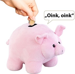 Infactory, infactory Grunzendes Plüsch-Sparschwein mit Batteriebetrieb, rosa, Grunzendes Plüsch-Sparschwein mit Batteriebetrieb, rosa