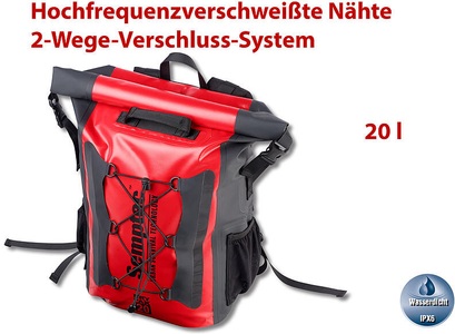 Semptec Urban Survival Technology, Semptec Urban Survival Technology Wasserdichter Trekking-Rucksack aus LKW-Plane, 20 Liter, IPX6, Wasserdichter Trekking-Rucksack aus LKW-Plane, 20 Liter, IPX6