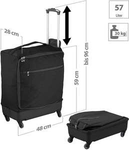 Xcase, Xcase Ultraleichter Reise-Trolley mit 57 Litern Volumen, bis 30 kg, 4 Rollen, Ultraleichter Reise-Trolley mit 57 Litern Volumen, bis 30 kg, 4 Rollen