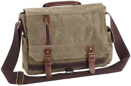 Xcase, Xcase Geräumige Canvas-Retro-Umhängetasche für Notebooks bis 33 cm/13", oliv, Geräumige Canvas-Retro-Umhängetasche für Notebooks bis 33 cm/13