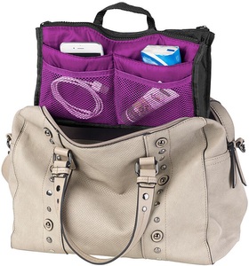 Xcase, Xcase Handtaschen-Organizer mit 13 Fächern, 26 x 16 x 8 cm, waschbar, lila, Handtaschen-Organizer mit 13 Fächern, 26 x 16 x 8 cm, waschbar, lila