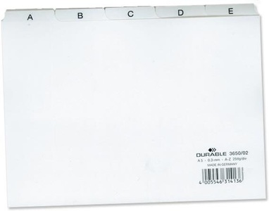 Durable, Durable Leitregister 365002 DIN A5 quer Weiß 1 St., DURABLE Leitregister DIN A5 quer Weiß 21 x 14,8 cm 25 Stück