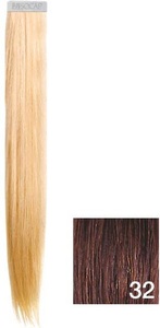 SHE, SHE Tape-Extensions, SHE Tape In-System Hair Extensions Glatt 32 Mahagoni Kastanienbraun