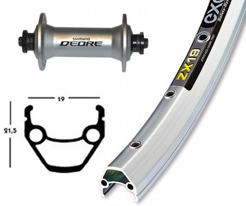 Bike-Parts, Bike-Parts 28″ Vorderrad Exal ZX 19 + Shimano Deore (QR) schwarz/sc..., 