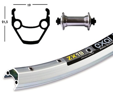 Bike-Parts, Bike-Parts Roue de 26″ pièces vélo Exal ZX 19 + Shimano tourney TX500 (QR), 