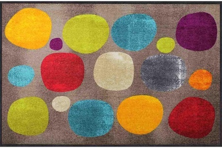 Salonloewe by Efia, Salonloewe by Efia Broken Dots Sauberlaufmatte und Badteppich braun-bunt 175x115, 