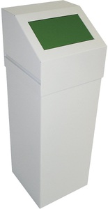 undefined, Abfalltrennsystem Volumen 65 l mit grünem Deckel, Wertstoffsammler aus Stahl, Volumen 65 l, mit grünem Deckel