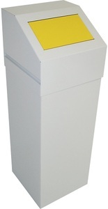 undefined, Abfalltrennsystem Volumen 65 l mit gelbem Deckel, Wertstoffsammler aus Stahl, Volumen 65 l, mit gelbem Deckel
