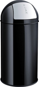 Helit, helit Push-Abfallbehälter Volumen 30 l, HxØ 650 x 300 mm schwarz, helit Push-Abfallbehälter aus Stahl, Volumen 30 l, HxØ 650 x 300 mm, schwarz